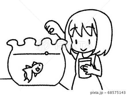 エサやりのイラスト素材