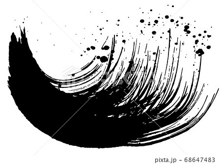 墨汁 シブキ 飛び散る 書道の写真素材