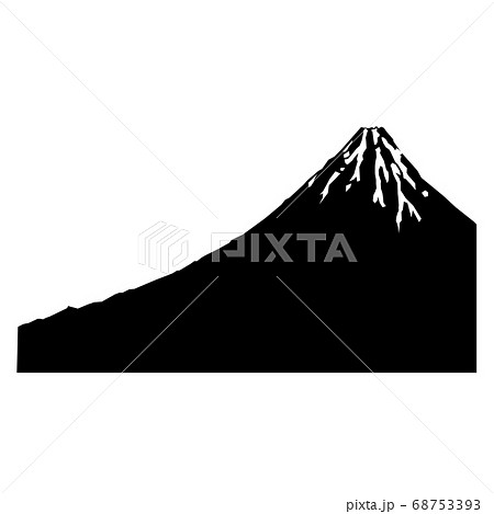 白黒 富士山 モノクロ モノトーンのイラスト素材