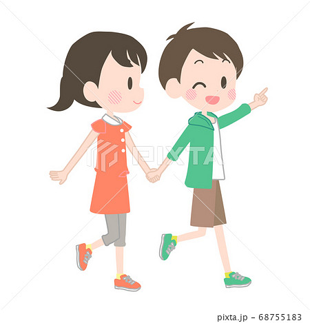 歩く 子供のイラスト素材