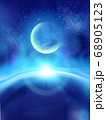 星空と幻想的な宇宙のファンタジー背景のイラスト素材 6051