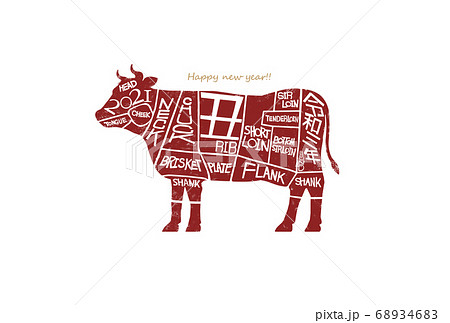 牛肉 肉 牛 部位のイラスト素材