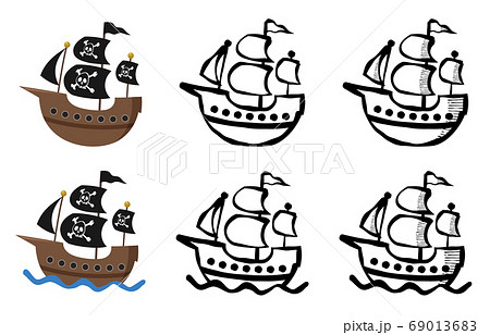 海賊船のイラスト素材 Pixta