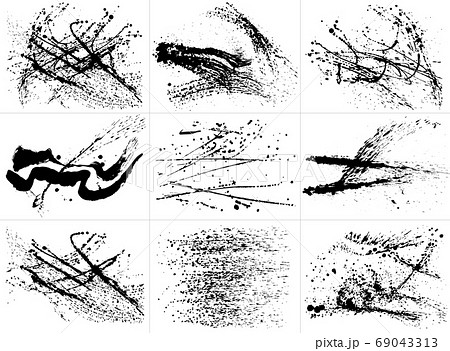 墨汁 シブキ 飛び散る 書道の写真素材