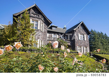 大正時代 風景 洋館の写真素材