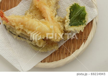 秋野菜の天ぷらの写真素材