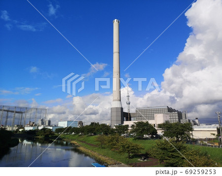 江戸川清掃工場 清掃工場 公共施設 江戸川区の写真素材