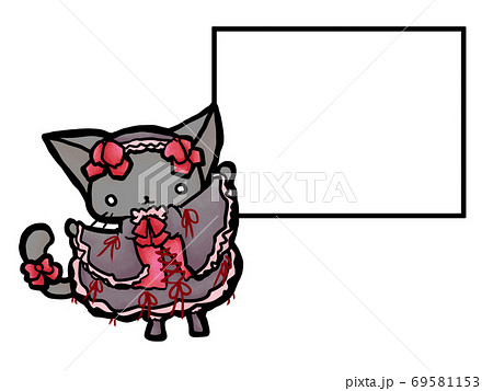 ゴシックロリータ ゴスロリ 女の子 全身のイラスト素材