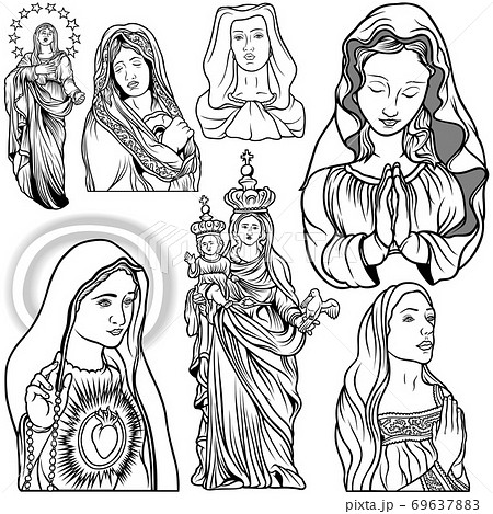聖母マリアのイラスト素材