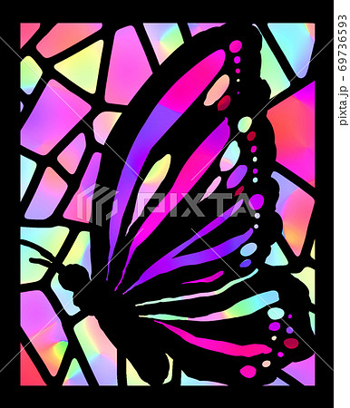 紫色の蝶と花 ヴィンテージ ステンドグラス グラスマスターズ社 バタフライ 紫色の蝶と花 ヴィンテージ ステンドグラス バタフライ グラス