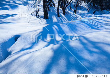 ざらめ雪の写真素材