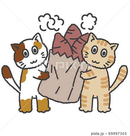焼き芋 さつまいも 秋の味覚 猫のイラスト素材 - PIXTA
