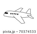 飛行機の手描きのイラスト シンプル かわいい 落書き 航空機 交通 ジェット機 旅客機のイラスト素材