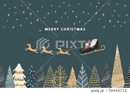 クリスマス サンタクロース おしゃれ クリスマスカードのイラスト素材 Pixta