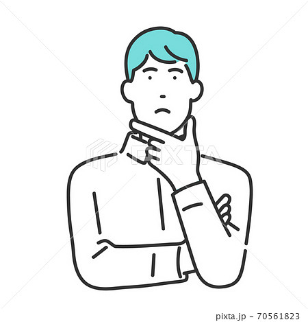 考え事をしている男性のイメージイラスト素材のイラスト素材