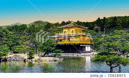 金閣寺のイラスト素材集 ピクスタ