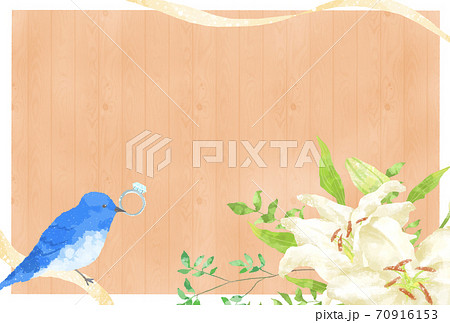 フレーム 花 小鳥 鳥のイラスト素材