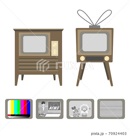 ブラウン管テレビのイラスト素材