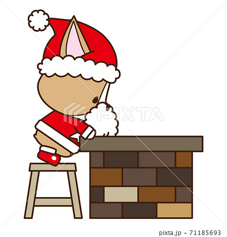 クリスマス サンタクロース 煙突 イラストのイラスト素材