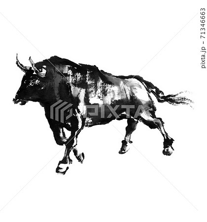 抽象的な水墨画 闘牛 抽象的な水墨画 闘牛