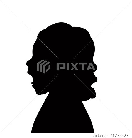 子供 横顔 シルエット 女の子のイラスト素材