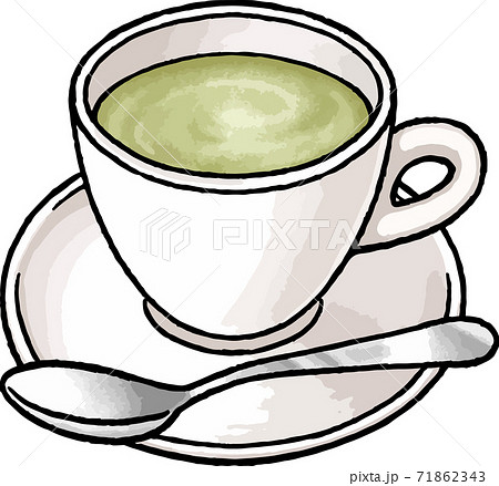 抹茶ラテのイラスト素材