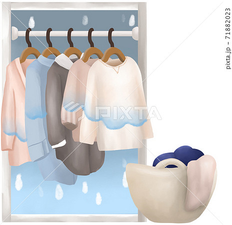 部屋干しのイラスト素材