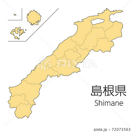 島根県地図のイラスト素材
