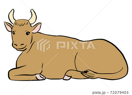 動物 牛 闘牛 水墨画のイラスト素材 - PIXTA