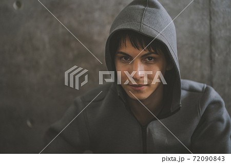フード被るの写真素材
