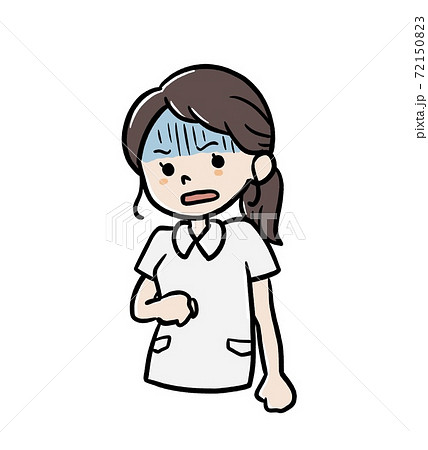 看護師 女性 ナース 困るのイラスト素材