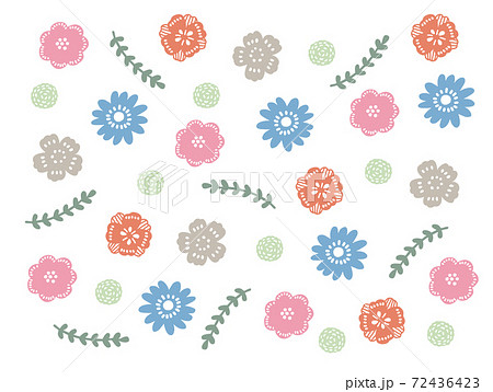 ベクター 柄 植物 花のイラスト素材