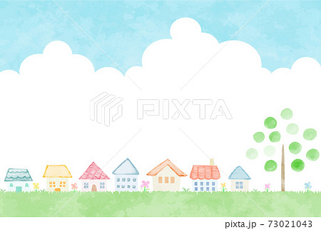 家 街 風景 街並みのイラスト素材