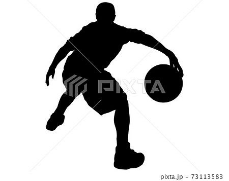 スポーツ シルエット 球技 バスケットボール 影 イラストの写真素材