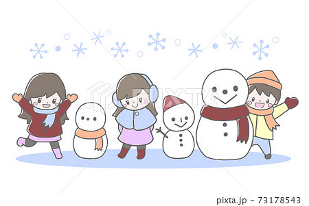 冬休み 可愛い 雪 イラスト 女の子のイラスト素材