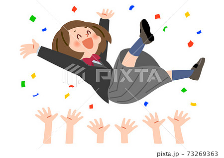 胴上げのイラスト素材