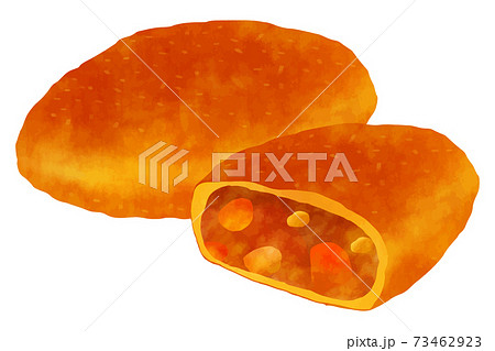 カレーパンのイラスト素材