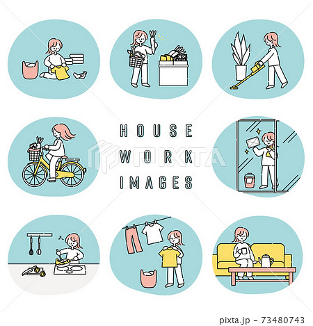 テーブル拭きのイラスト素材