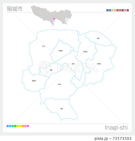 東京 東京都 地図 白地図の写真素材