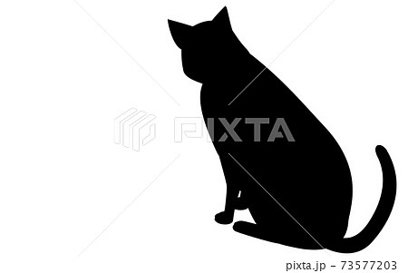 猫 イラスト 後姿 背中 動物のイラスト素材