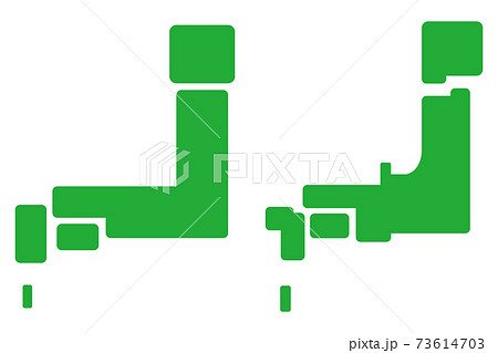 日本地図 地図 北海道地方 デフォルメのイラスト素材