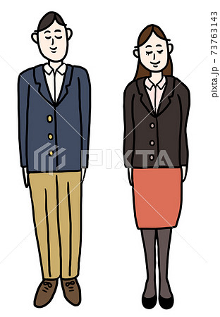 女性 スーツ 襟 服装のイラスト素材