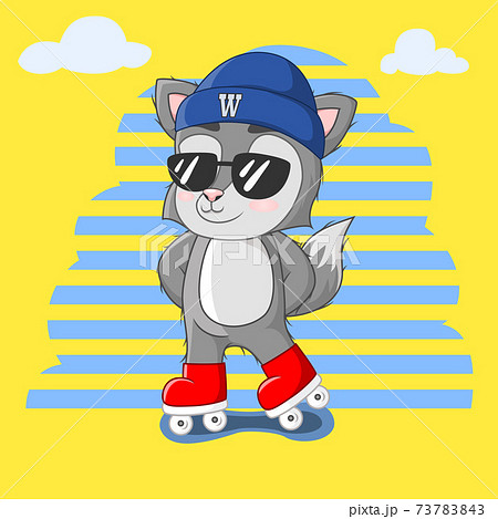 狼 オオカミ 動物 カッコイイのイラスト素材