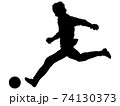 シュートするサッカー選手のシルエット 6のイラスト素材
