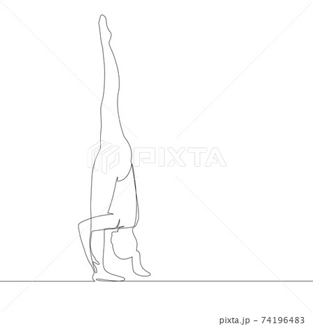 yoga pose. Line drawing. Healthy life concept - Stock Illustration  [85228473] - PIXTA