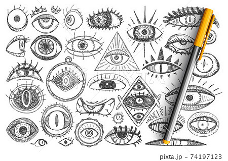 マジックペン アートのイラスト素材