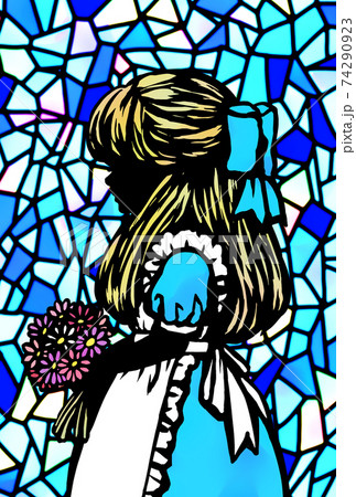 ステンドグラス 女の子 女性 横顔の写真素材 - PIXTA