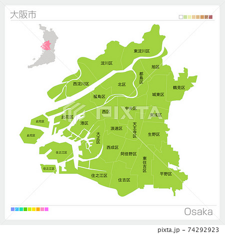 西日本 地図の写真素材