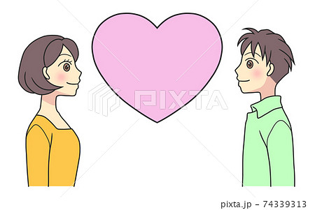 向かい合わせのイラスト素材