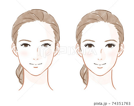 顔 顔のパーツのイラスト素材集 ピクスタ